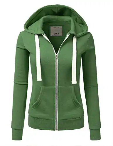 DOUBLJU Lightweight Thin Zip-Up Hoodie Jacket for Women Girls Kids with Plus Size