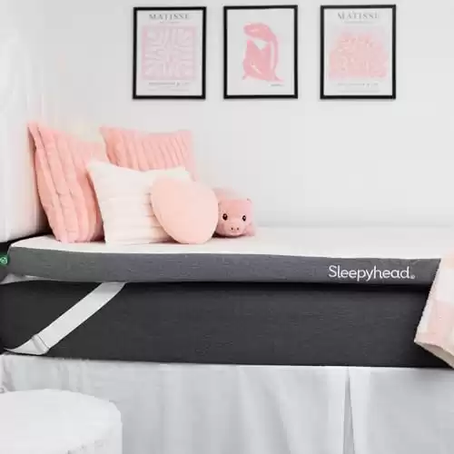 Sleepyhead Super Gel & Copper Infused Mattress Topper Twin XL, Thick, Cooling Memory Foam, Washable Cover, College Dorm Room Essential, 3'' Super Mattress Pad, 38x80 inches