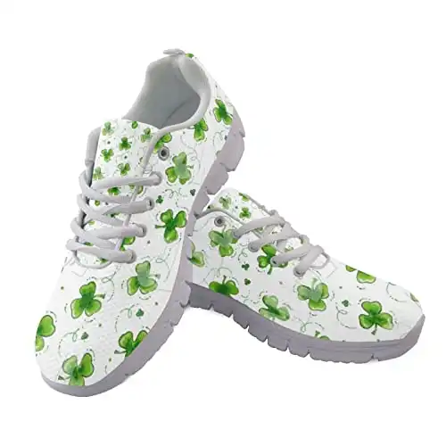 Mumeson Green Sneakers Mesh Sport Shoes Slip On Shoes Arch Support St. Patrick's Day Running Shoes