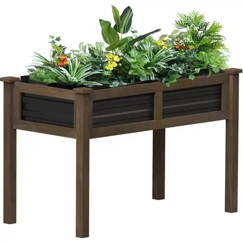 GDLF Raised Garden Bed Heavy Duty Metal Planter Box for Backyard, Patio, Balcony 47 x24 x30