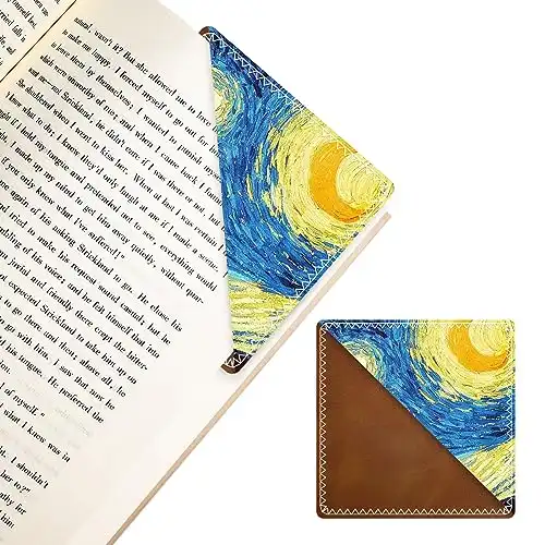 Personalized Leather Bookmarks, Fun & Cute Book Accessories for Reading Lovers, Unbreakable Page Markers for Women Men Girls Boys Student Teacher Kids Retirement Birthday Gifts (Starry Sky)