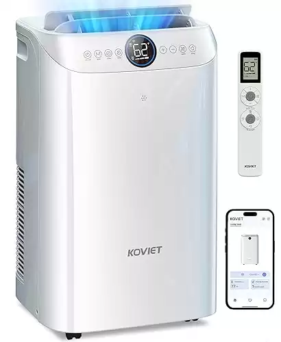 Portable Air Conditioners, 14000 BTU Wi-Fi Smart AC Unit with Fan & Dehumidifier, Quiet Cooling up to 400 Sq. Ft Rooms Indoors, APP Voice Remote Control, Schedule Timer, Windows Kit, White