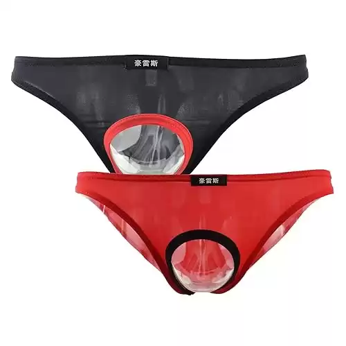 Men's Sexy Open Front Underwear Soft Comfortable Briefs