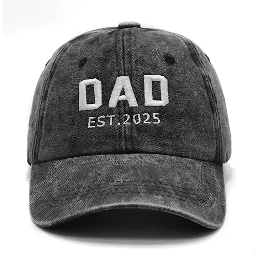 New Dad Gifts 2025, First Time Dad to be Hat, Adjustable Baseball Cap