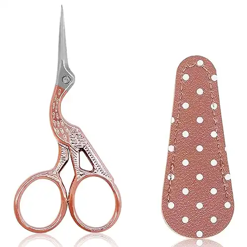 BIHRTC 3.6 Inch Embroidery Scissors Small Precision Embroidery Scissors Stainless Steel Scissors Crafting Shears Crochet Scissors for Needlework Threading Sewing Handcraft Artwork DIY Tools