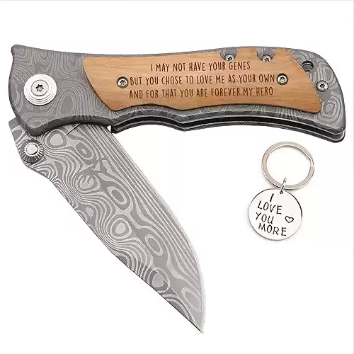 Stepdad Gift, Engraved Pocket Knife for Stepdad, Bonus Dad Gifts from Daughter, Father s Day Gifts for Stepdad, Birthday, Christmas Gift for Stepdad, Bonus Dad Gift from Son, Stepfather Gift Ideas