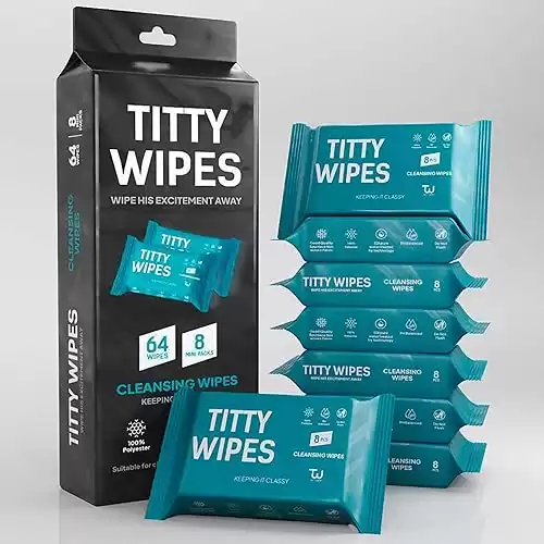 Titty Wipes Gifts for Girlfriend Unique Funny Gag Gifts for Women, Intimate Wipes for Women, Couples Sexy Gift Sets, Girlfriend Gifts, Bachelorette Gifts for Bride, Bridal party Gifts,8 Packs-64 Wipes