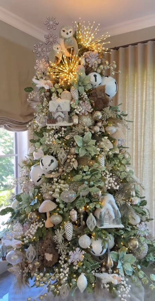 icy-sage-and-silver-tree—sparkler-spray-topper—owl-ornaments—oversized-jingle-bells