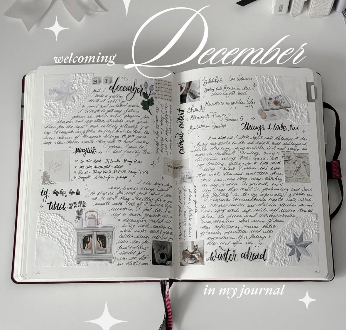 Weekly planner layout with Christmas decorations and organized December planning.