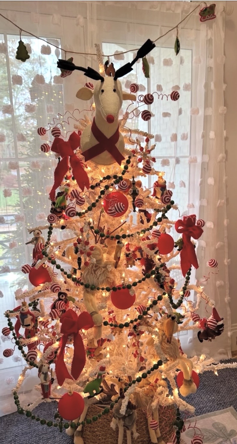 Unique Christmas tree decorations with colorful ornaments and creative festive style