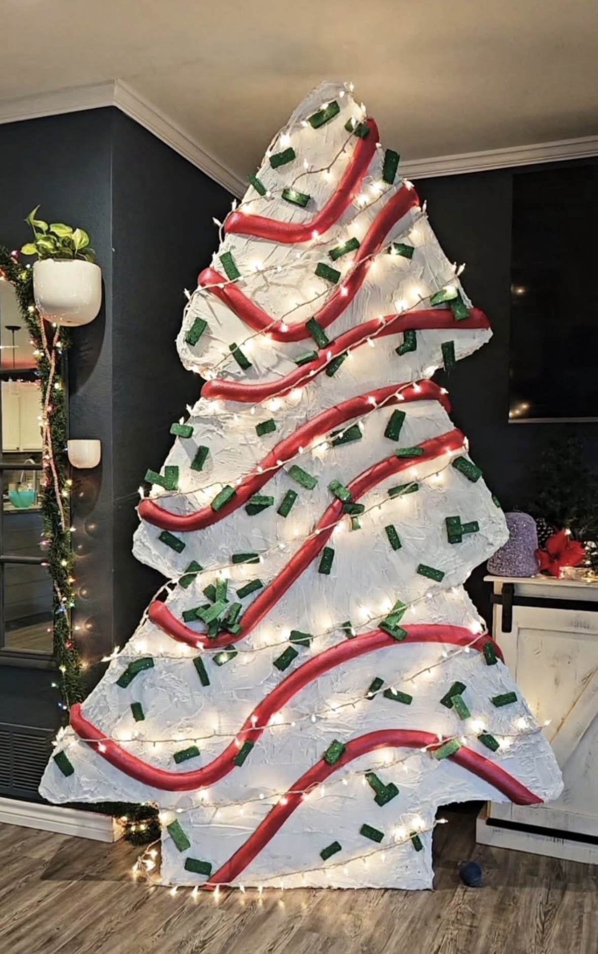 Handmade Christmas tree alternative crafted into a festive holiday shape