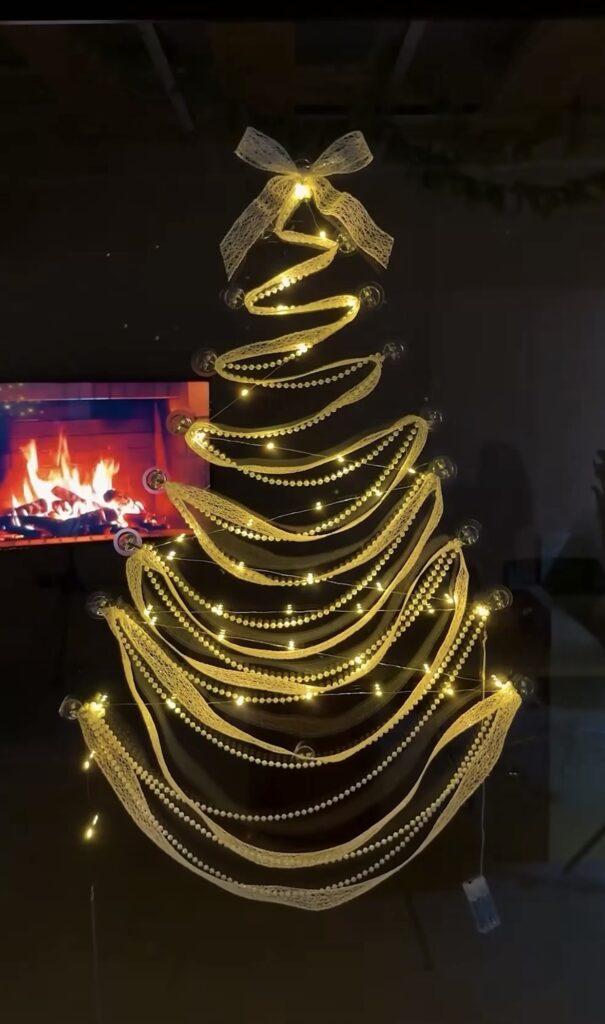 Avant-garde Christmas tree alternative with artistic seasonal styling
