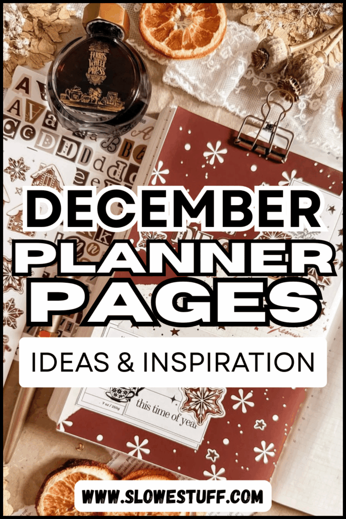 December planner pages featuring winter solstice inspiration, cozy seasonal journal layouts, and creative December planning ideas