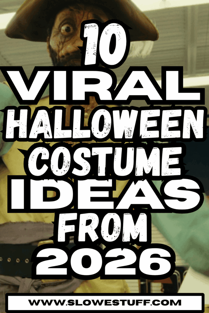 Pinterest graphic highlighting 10 viral Halloween costume ideas for 2026 featuring the Artemis II crew, The Backrooms monster, Cherie DeVaux, and Zara Larsson.
