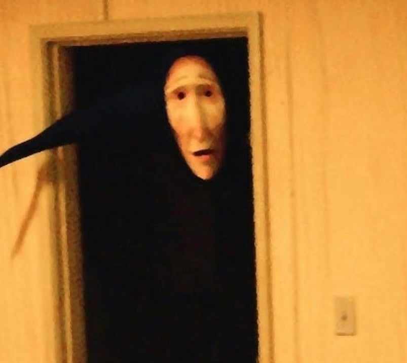 Creepy Backrooms video game entity that could be recreated as a scary Halloween costume.