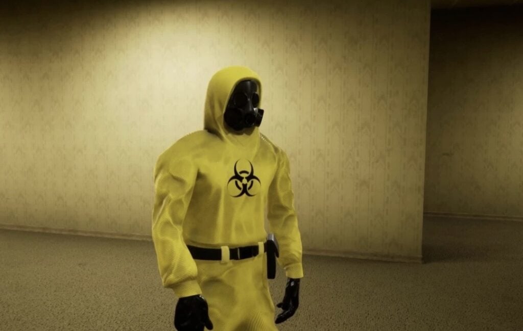 Simple character look inspired by The Backrooms for an easy 2026 Halloween costume.