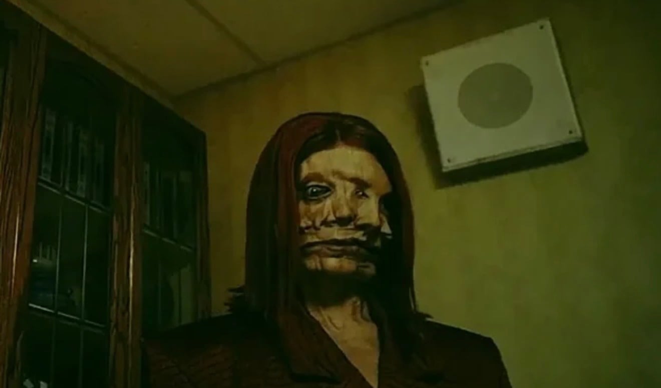 Disturbing Backrooms monster character recreated as a horror-themed Halloween costume.