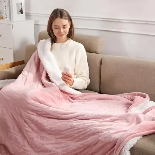 Heated Blanket Pink Heated Throw Blanket Heating Blanket 50"x60" Ultra Warm