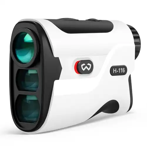 WOSPORTS Golf Rangefinder with Slope 1200/1500 Yards Range Finder Golf with Magnetic Strap, Flag Pole Locking Vibration, 6X Magnification (White, 1200)