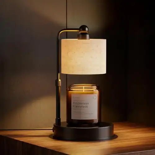 Bingyouth Candle Warmer Lamp with Timer, Best House Warming Gift, Height Adjustable & Dimmable Electric Candle Warmer Lamp, Includes 2 Bulbs, Birthday Gift for Women, Mom, Housewarming Fl