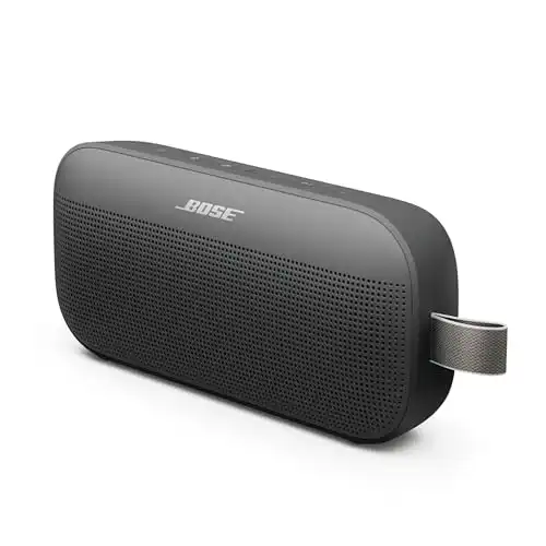Bose SoundLink Flex Bluetooth Speaker (2nd Gen) Portable Outdoor Speaker with Hi-Fi Audio, Waterproof and Dustproof, USB-C, Up to 12 Hours Battery Life, Black