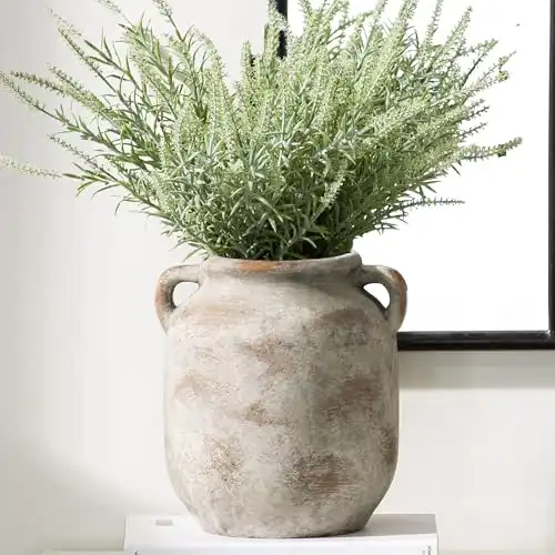 Vanselia Ceramic Flower Vase Home Table Decor Living Room Farmhouse 7.6 in
