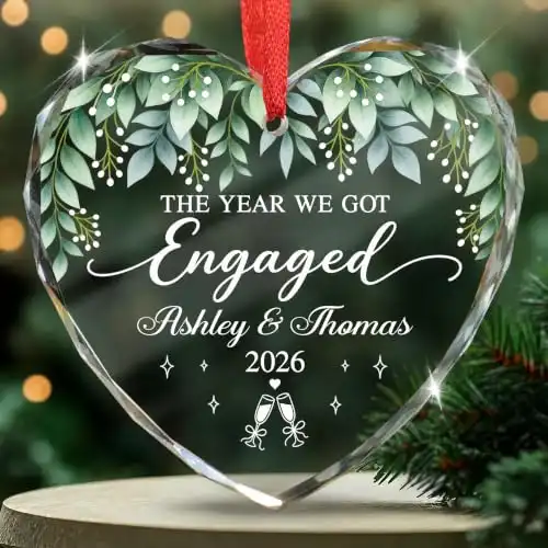 Personalized Engaged Christmas Ornament 2026, The Year We Got Engaged