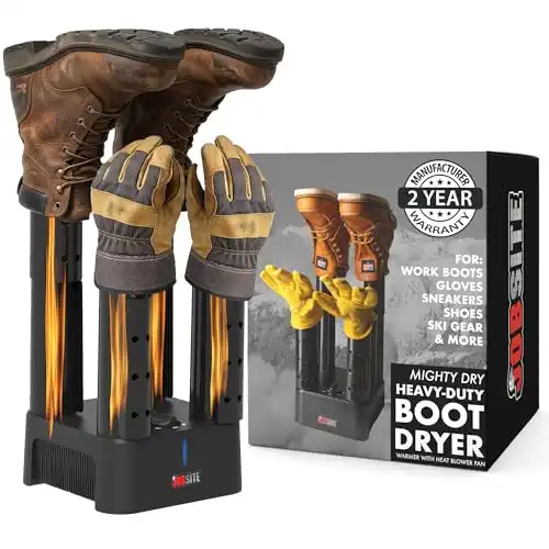 JobSite Boot Dryer - Mighty Dry Boot Dryer with Heat Blower Fan - Fast Glove & Shoe Dryer - Helps Reduce Odor - 4 pack