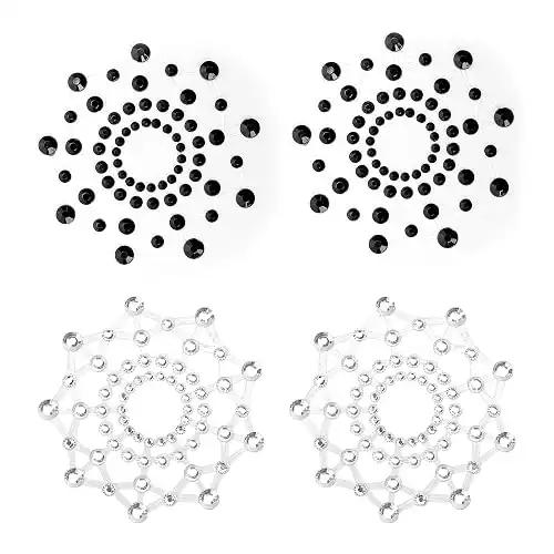 Marsrut 2Pair Fun Crystal Rhinestone Breast Nipple Covers